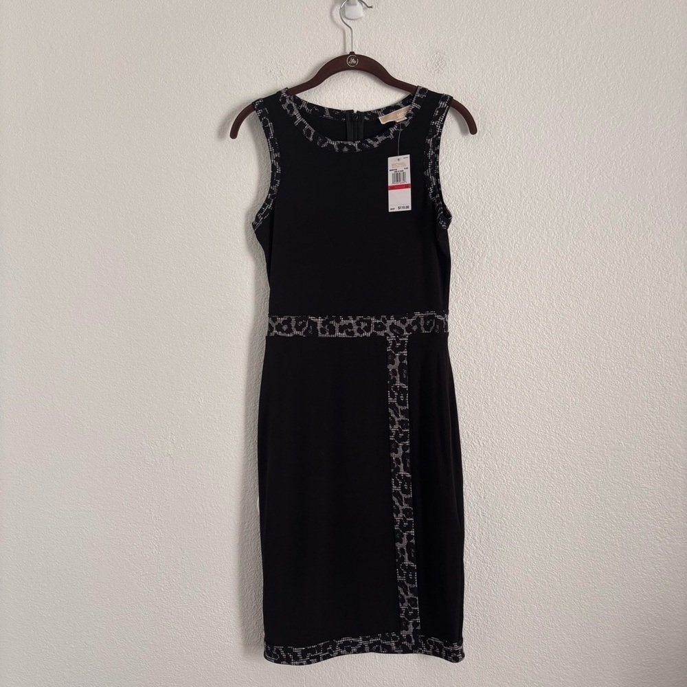 NWT Michael Michael KORS Size XS Black Sleeveless Faux Wrap Dress
